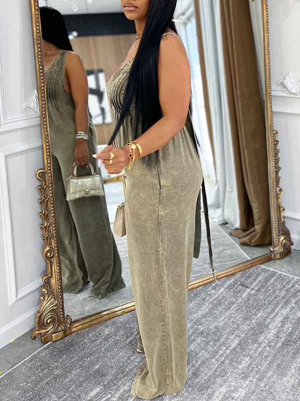 Plunge Sleeveless Jumpsuit