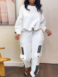 Side-Stripe Sweatshirt & Cargo Pants Set