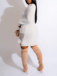 Boat-Neck Cutout Knit Dress--Clearance