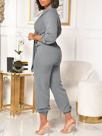 Solid Draped Jumpsuit--Clearance