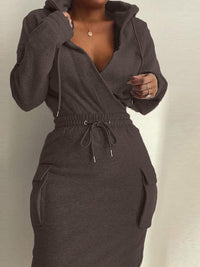 Solid Hoodie & Skirt Set--Clearance