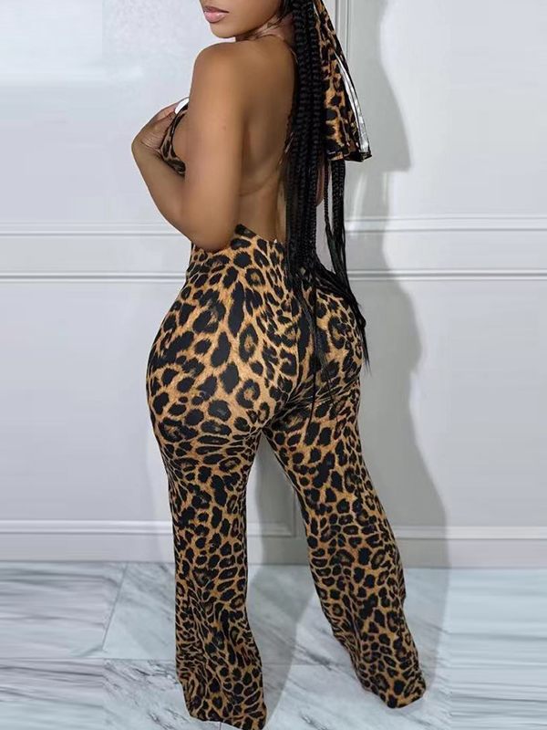 Leopard Cami Jumpsuit--Clearance