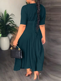 Solid Ruched Dress--Clearance