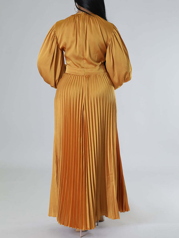 Solid Pleated Dress--Clearance