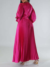 Solid Pleated Dress--Clearance