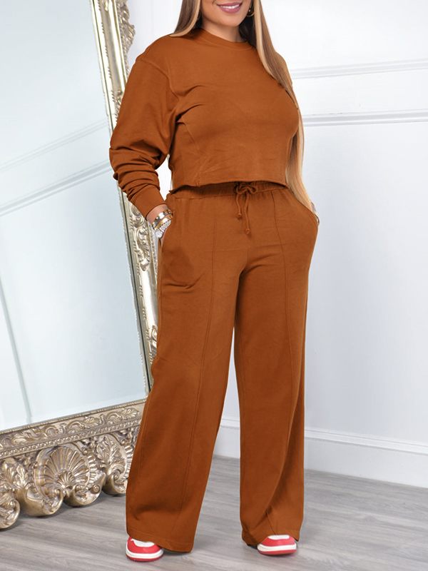 Solid Sweatshirt & Pants Set--Clearance