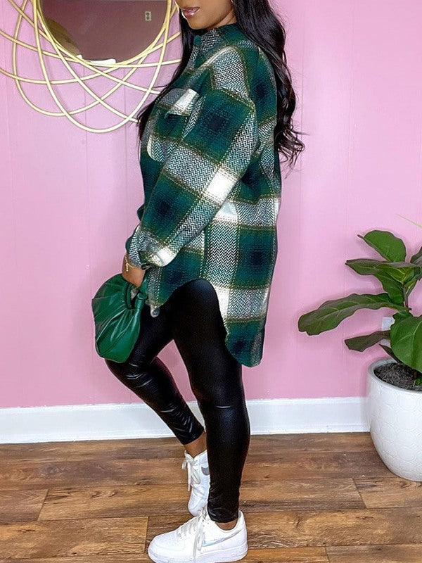 Plaid Shirt Jacket--Clearance