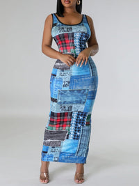 Printed Tank Dress--Clearance