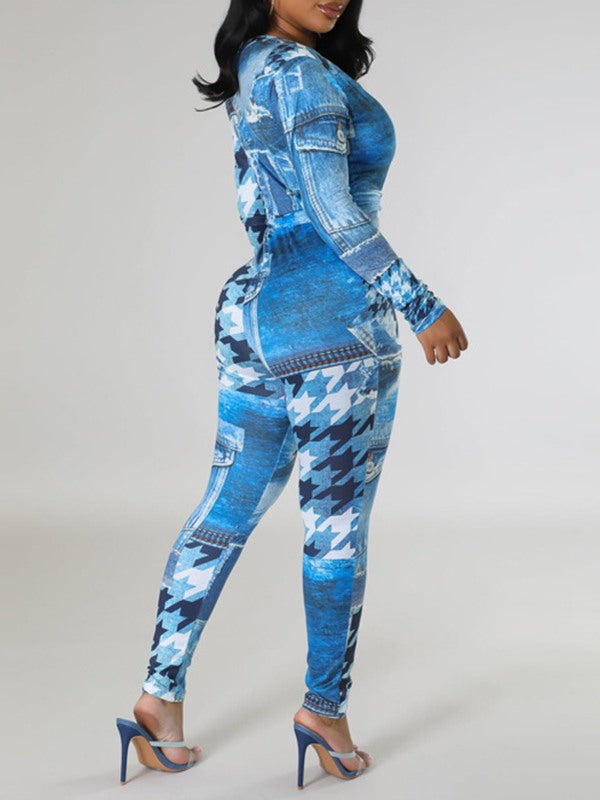 Printed Tied Jumpsuit--Clearance