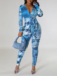 Printed Tied Jumpsuit--Clearance