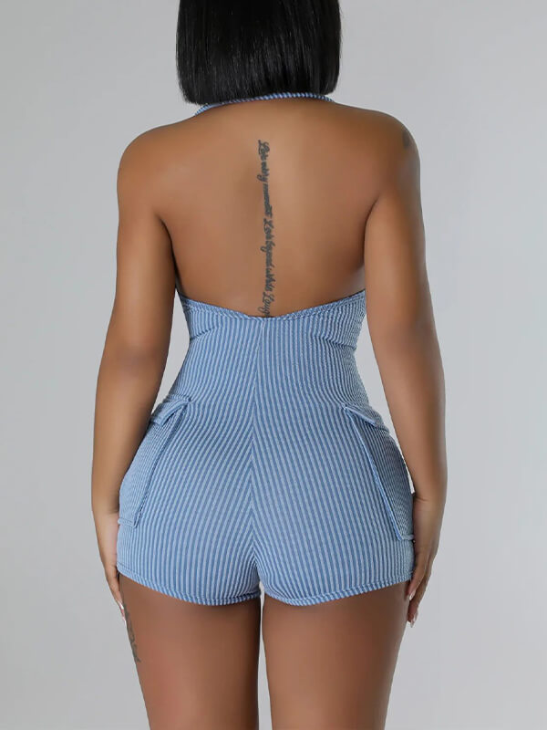 Halter Cargo Romper--Clearance