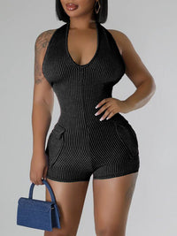 Halter Cargo Romper--Clearance