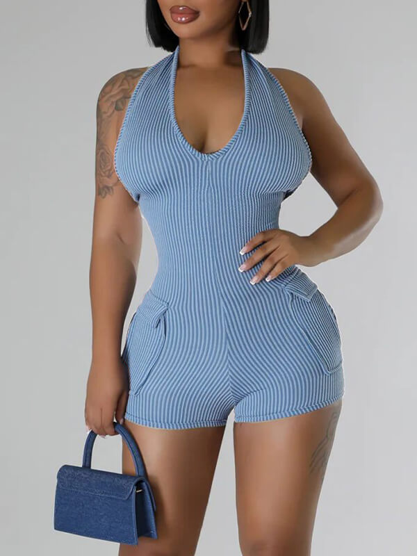 Halter Cargo Romper--Clearance