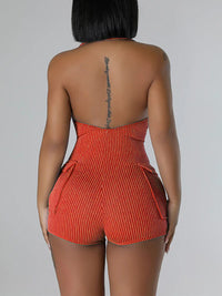 Halter Cargo Romper--Clearance