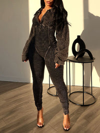 Indiebeautie Washed V-Neck Jumpsuit