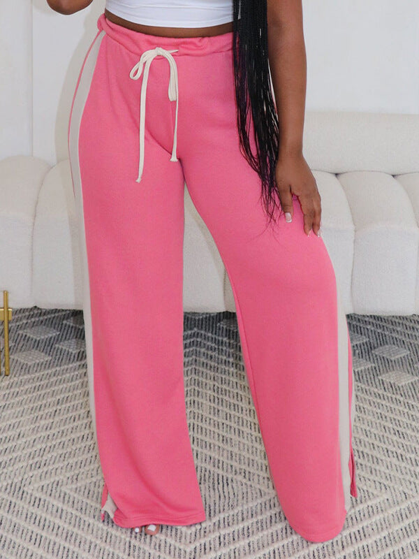 Indiebeautie Side-Stripe Wide-Leg Pants