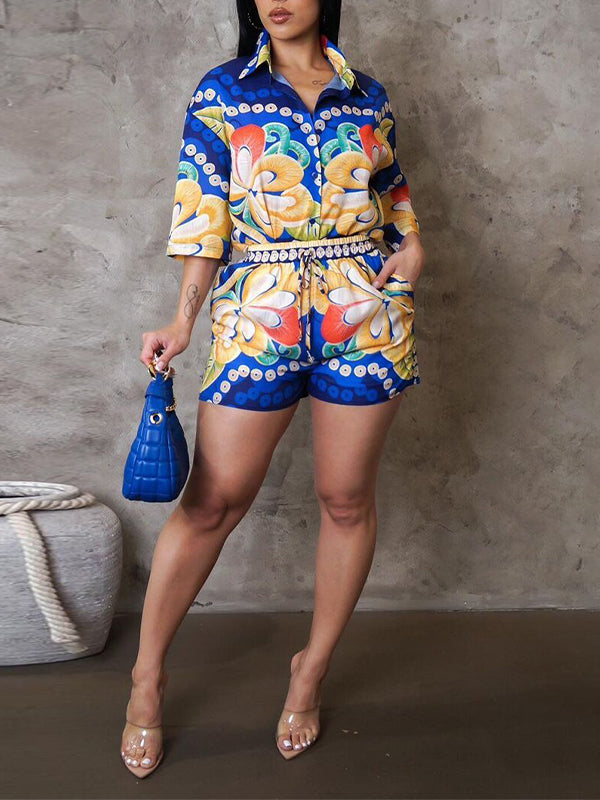 Indiebeautie Printed Shirt & Shorts Set