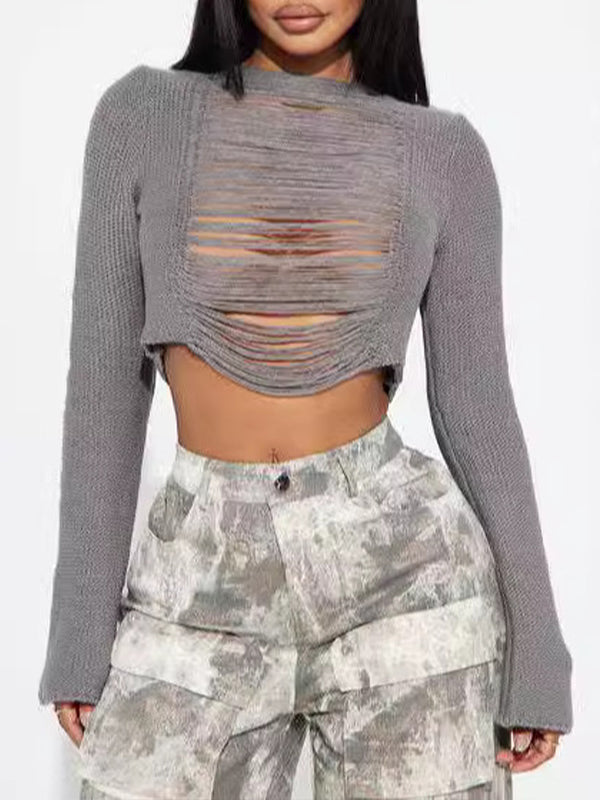 Ripped Cropped Sweater