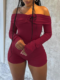 Off-Shoulder Ruched Romper