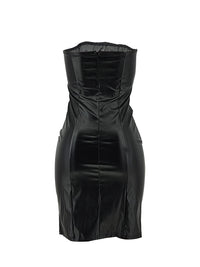 Indiebeautie Faux-Leather Strapless Dress