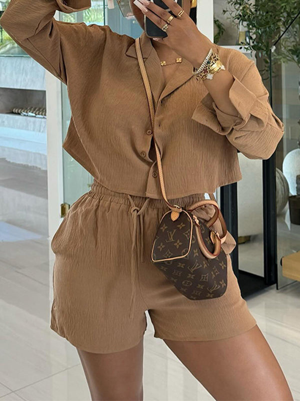 Solid Shirt & Shorts Set