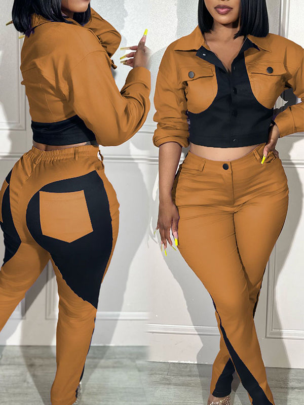 Indiebeautie Two-Tone Jacket & Pants Set