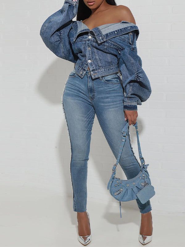 Asymmetric Denim Jacket