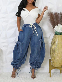 Indiebeautie Drawstring Cargo Jeans