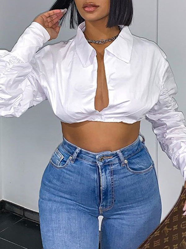 Solid Cropped Shirt