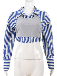 Stripe Shirt with Cami Top