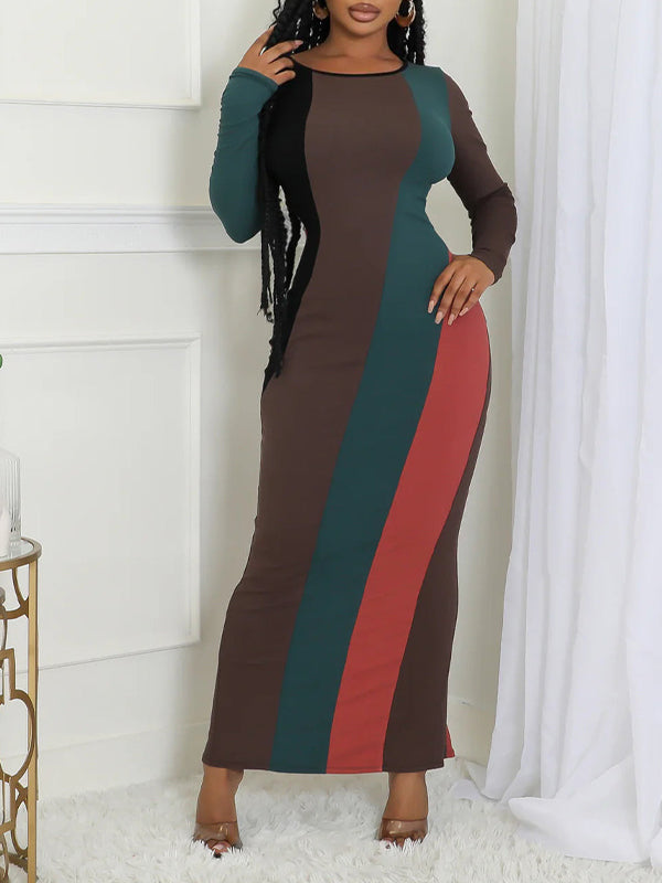 Colorblock Ribbed Dress