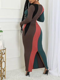 Colorblock Ribbed Dress