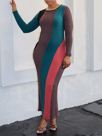 Colorblock Ribbed Dress