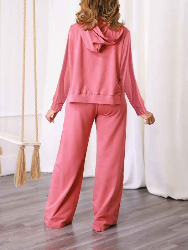 Solid Hoodie & Pants Set