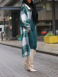 Plaid Hoodie Trench