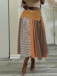 Plaid Combo Skirt