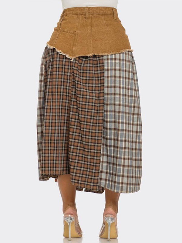 Plaid Combo Skirt