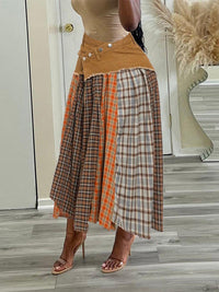 Plaid Combo Skirt