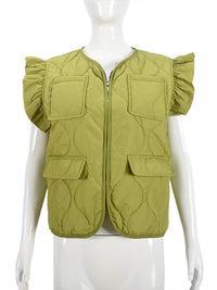 Frilled Zip-Front Vest