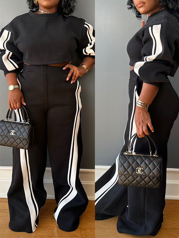 Indiebeautie Stripe Sweatshirt & Pants Set