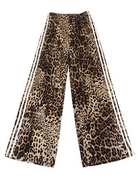 Side Stripe Leopard Pants