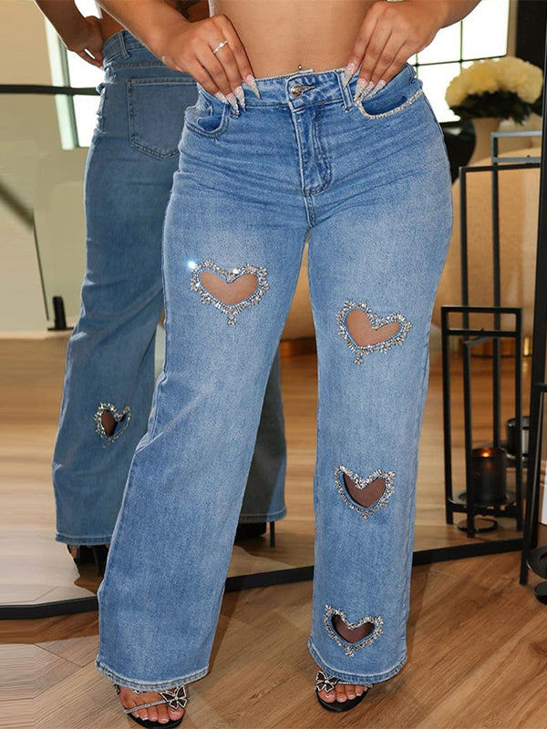 Studded Heart Jeans