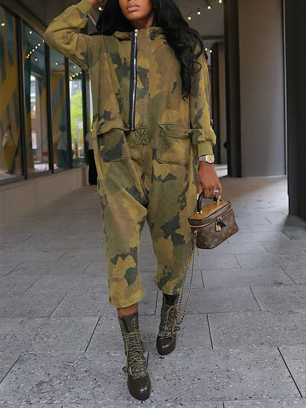 Indiebeautie Zip-Front Camo Jumpsuit