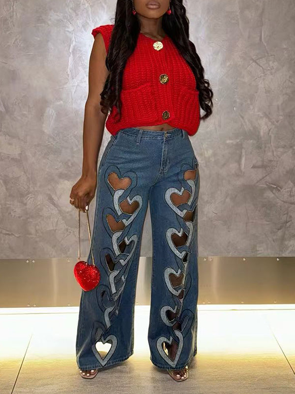 Indiebeautie Heart Cutout Jeans