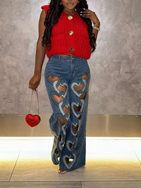 Indiebeautie Heart Cutout Jeans