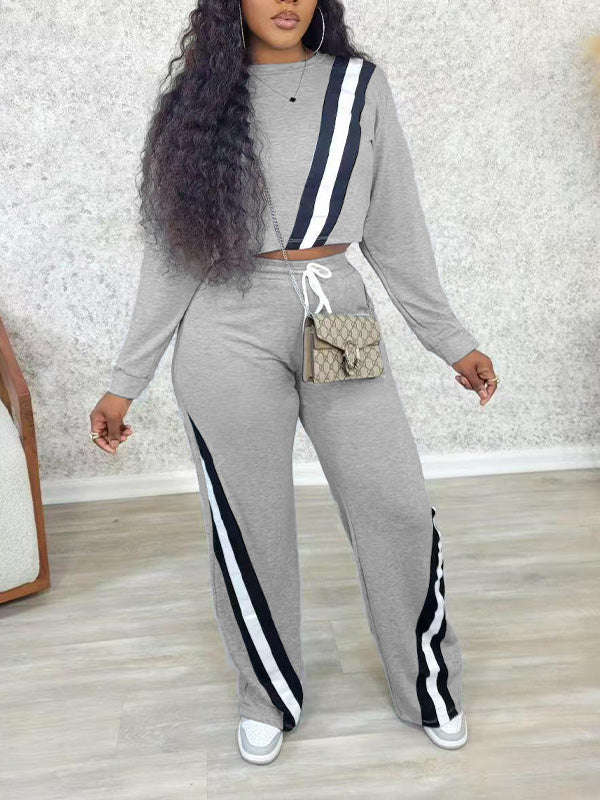 Indiebeautie Stripe Sweatshirt & Pants Set