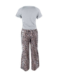 7 Tee & Leopard Combo Pants Set