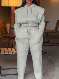 Solid Hoodie & Pants Set