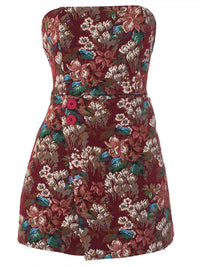 Printed Strapless Dress