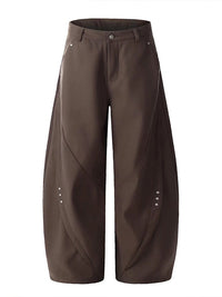 Wide-Leg Button Pants